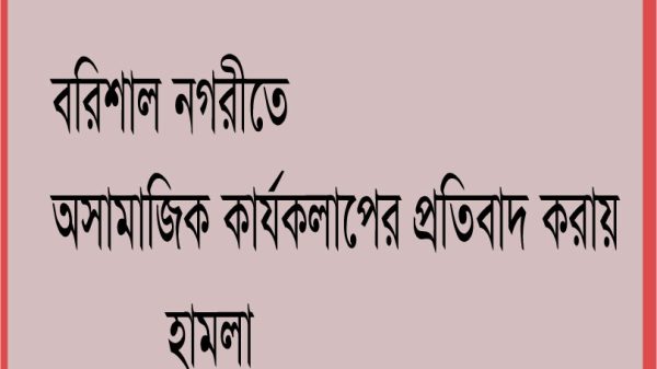 বরিশালে অসামাজিক কার্যকলাপের প্রতিবাদ, গৃহবধুকে মারধর