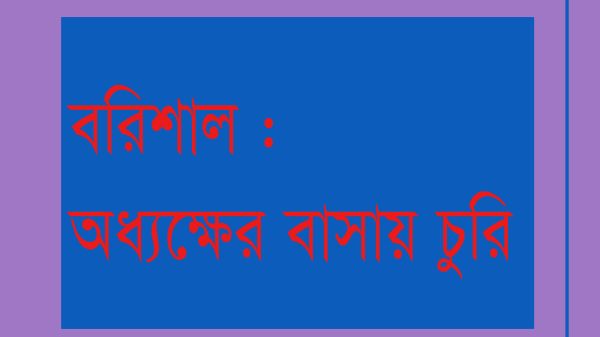 বরিশাল : অধ্যক্ষের বাসায় দুর্ধর্ষ চুরি