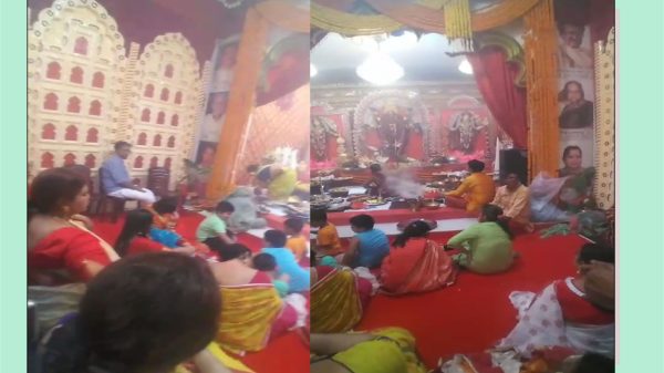 কারিকর বিড়ি সার্বজনীন পূজা মন্দিরে আড়ম্বরপূর্ণ পরিবেশে শ্রীশ্রী শ্যামা পূজা বা দীপাবলি উদযাপিত